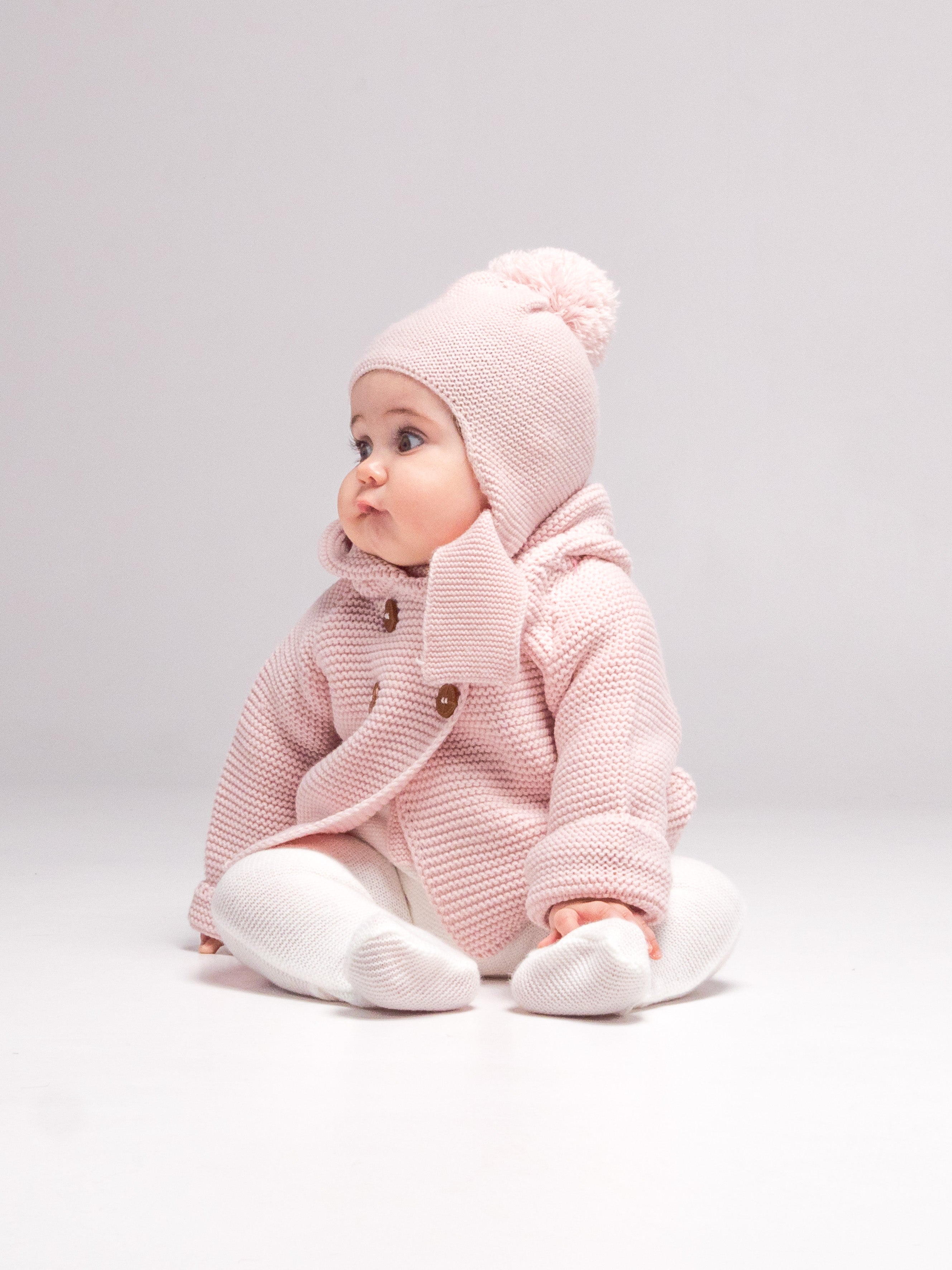 Gorrito pompón rosa