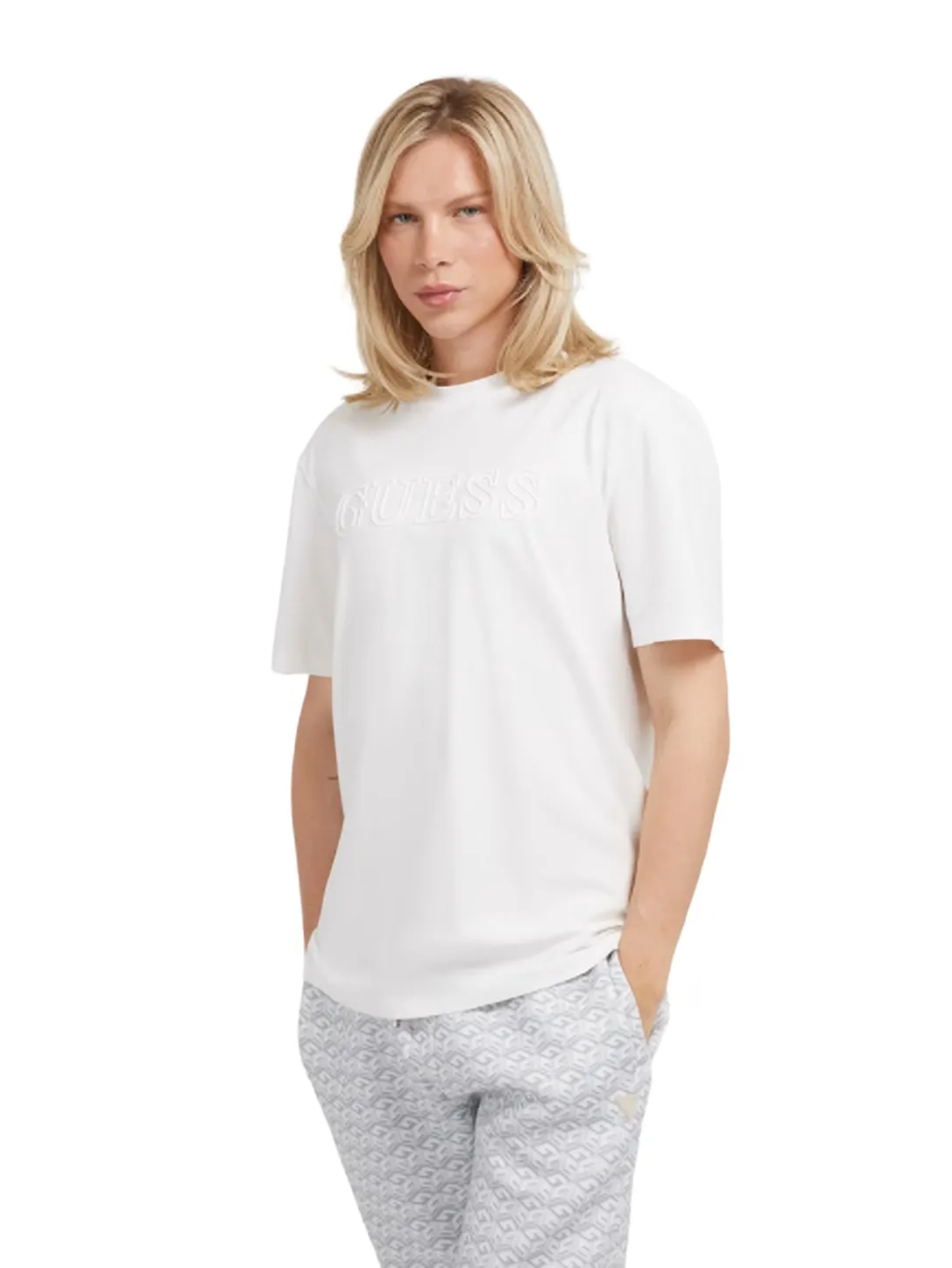 GUESS SS ALPHY FRONT LOGO TSHIRT "BEIGE"