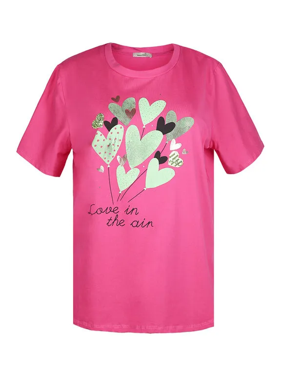 H20 Camiseta de mujer con corazones talla grande