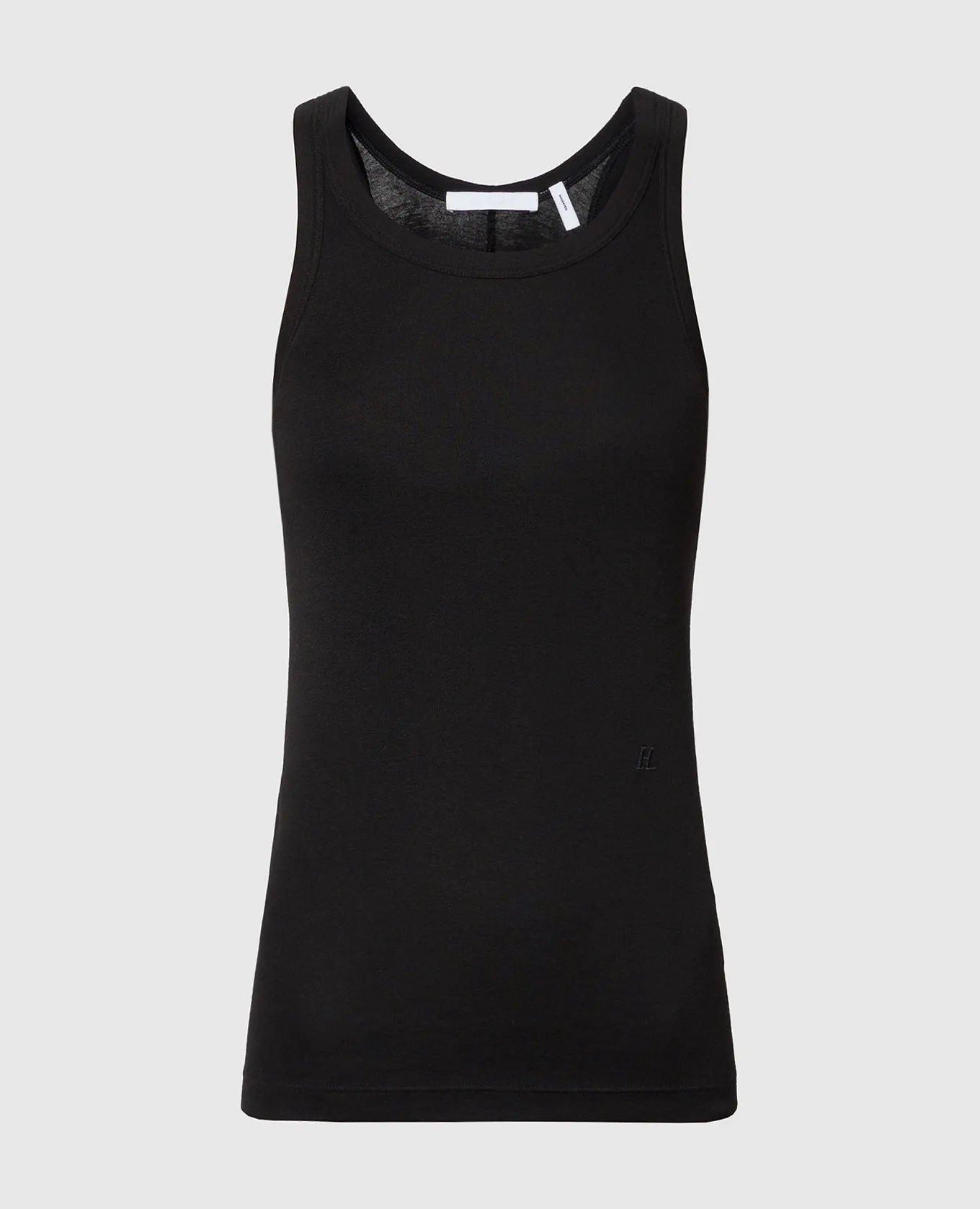Helmut Lang Black top with monogram logo embroidery