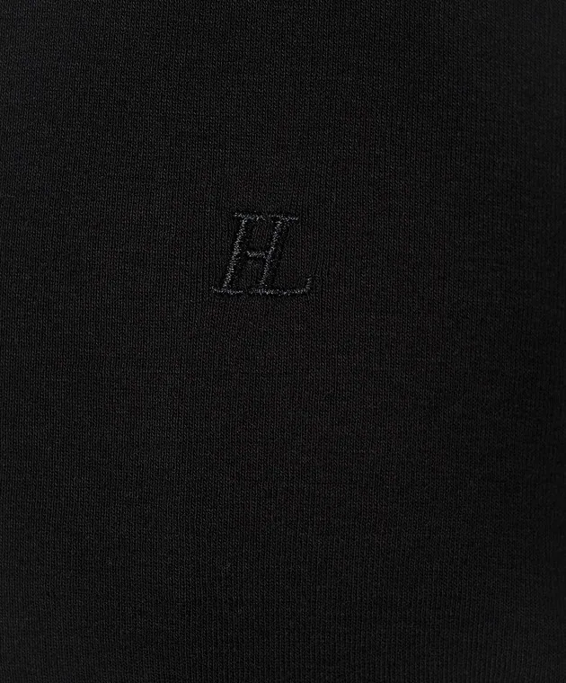 Helmut Lang Black top with monogram logo embroidery
