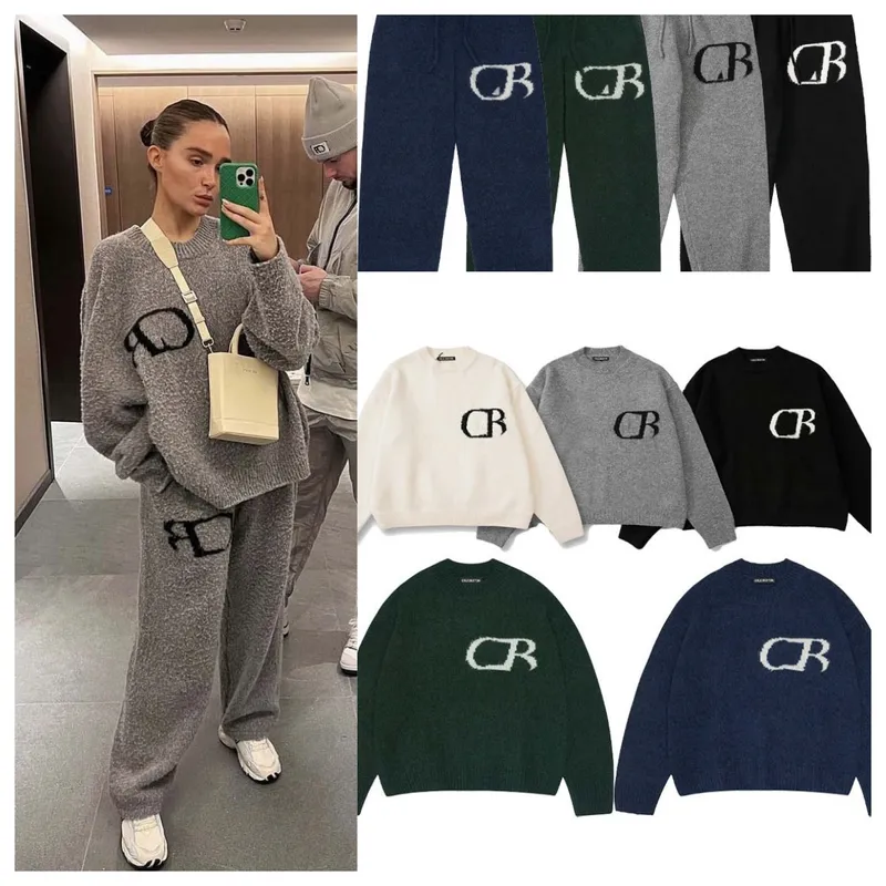 Hombres Mujeres Diseñadores Sweaters de ropa Lana CB Jacquard Technología Sweater Knit Outwear Femenina Outumn Winter Keep Warm 