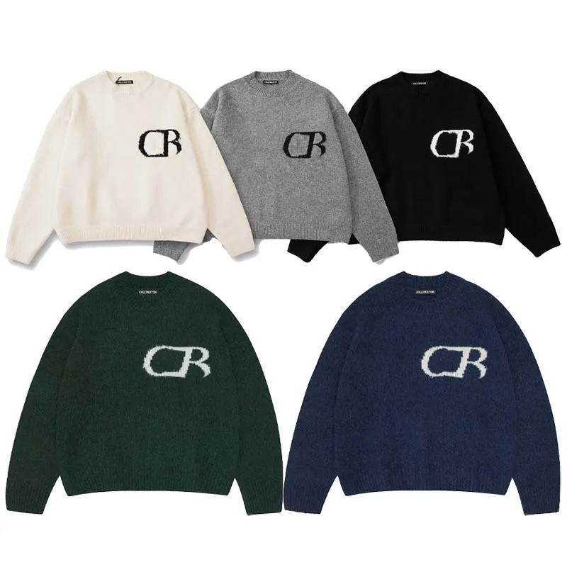 Hombres Mujeres Diseñadores Sweaters de ropa Lana CB Jacquard Technología Sweater Knit Outwear Femenina Outumn Winter Keep Warm 