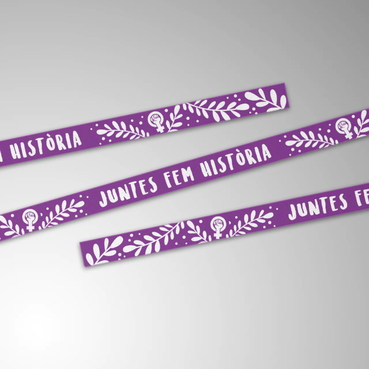 Juntes fem Història. 8M Pack de 10 pulseras de tela
