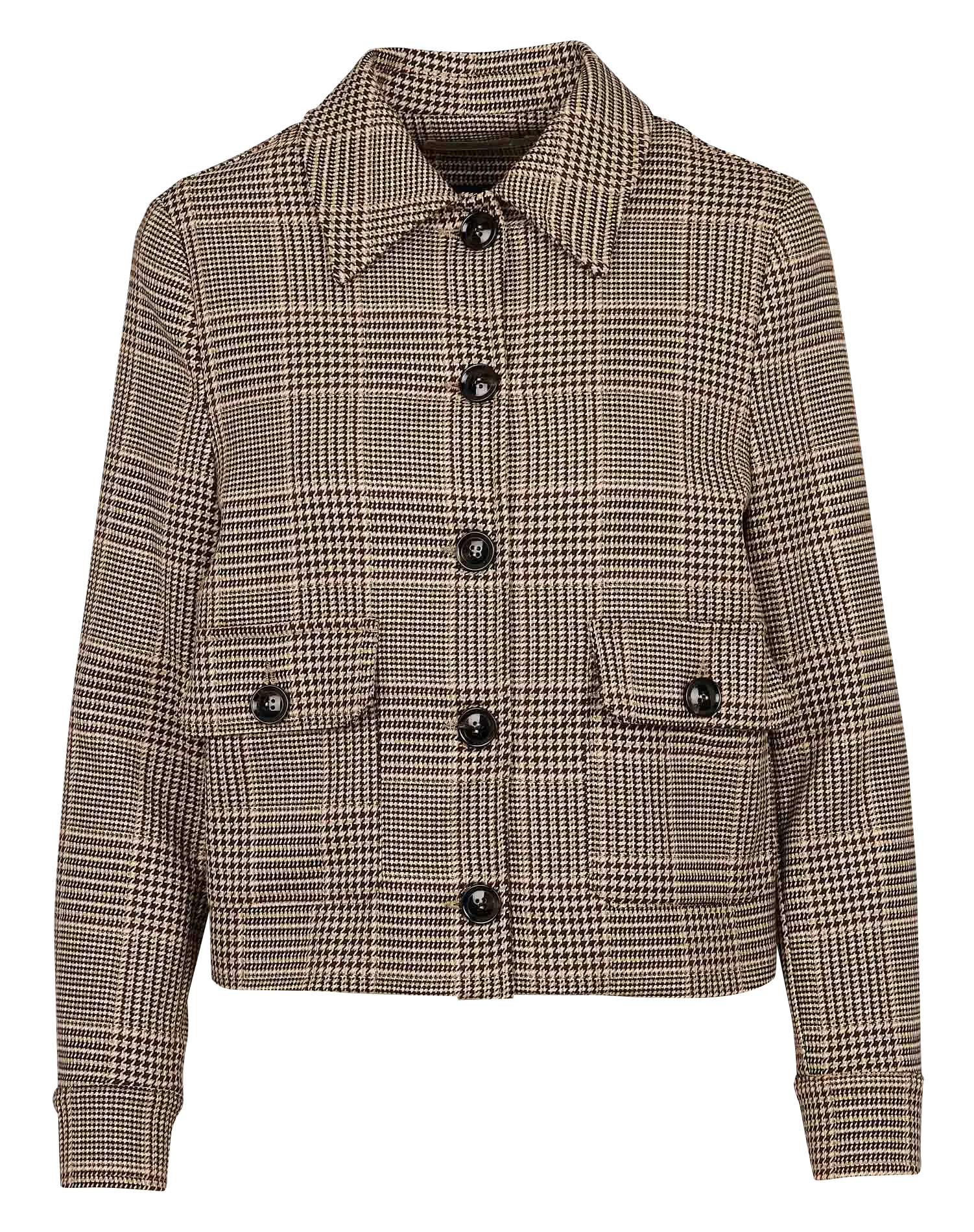 LA FEE MARABOUTEE Chaqueta corta de cuadros en marron