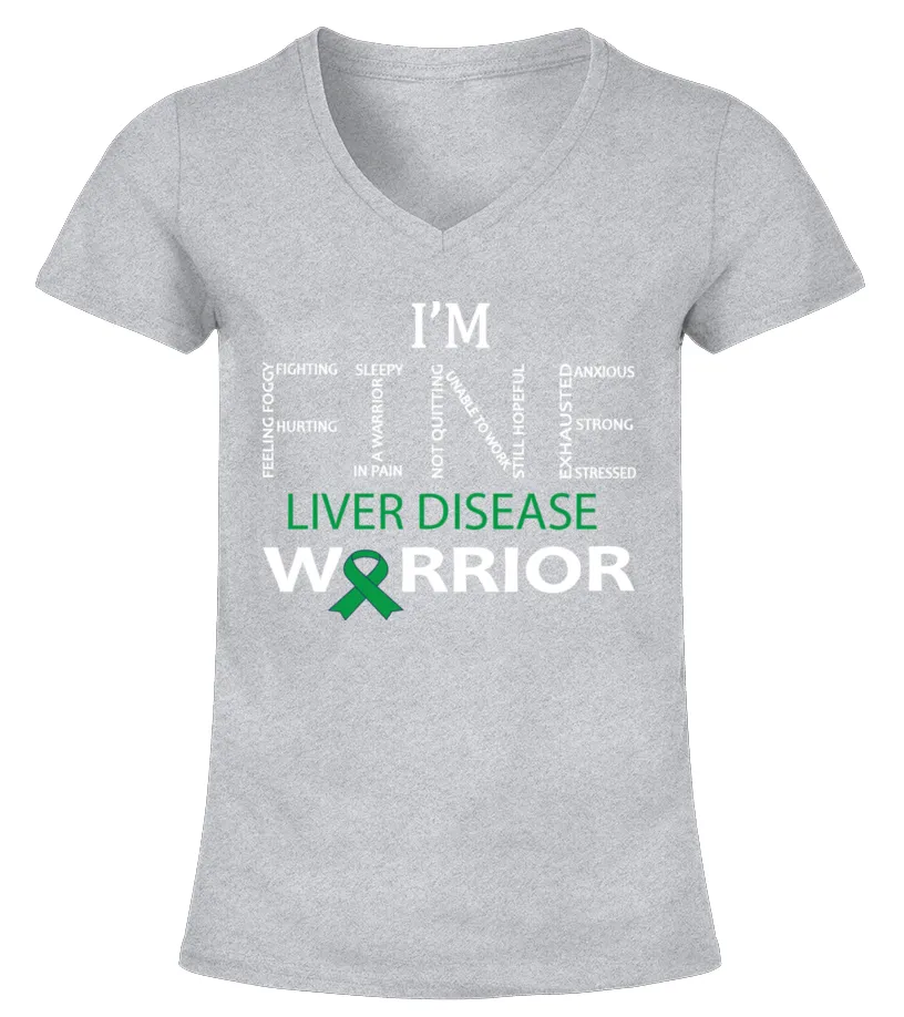 liver disease/im fine Camiseta cuello pico Mujer