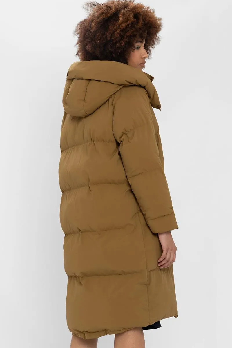 LOREAK MENDIAN CHAQUETA LARGA LANBRO BROWN OCHRE