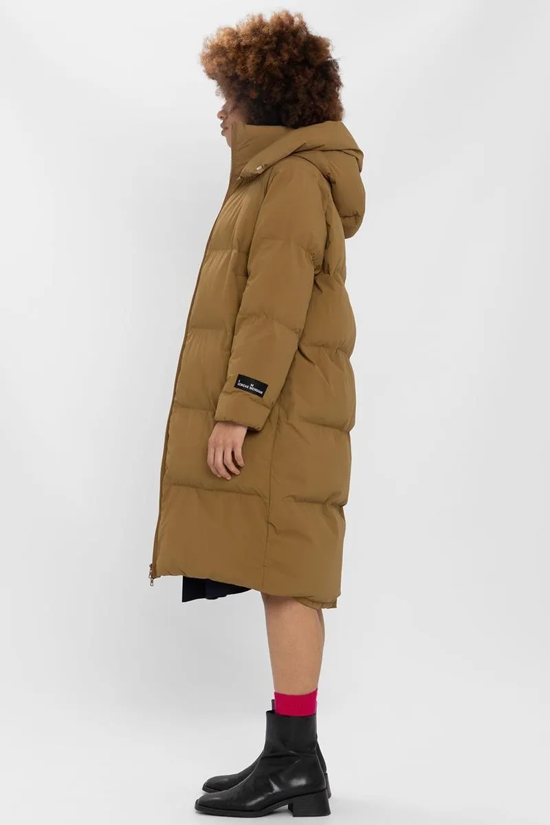 LOREAK MENDIAN CHAQUETA LARGA LANBRO BROWN OCHRE