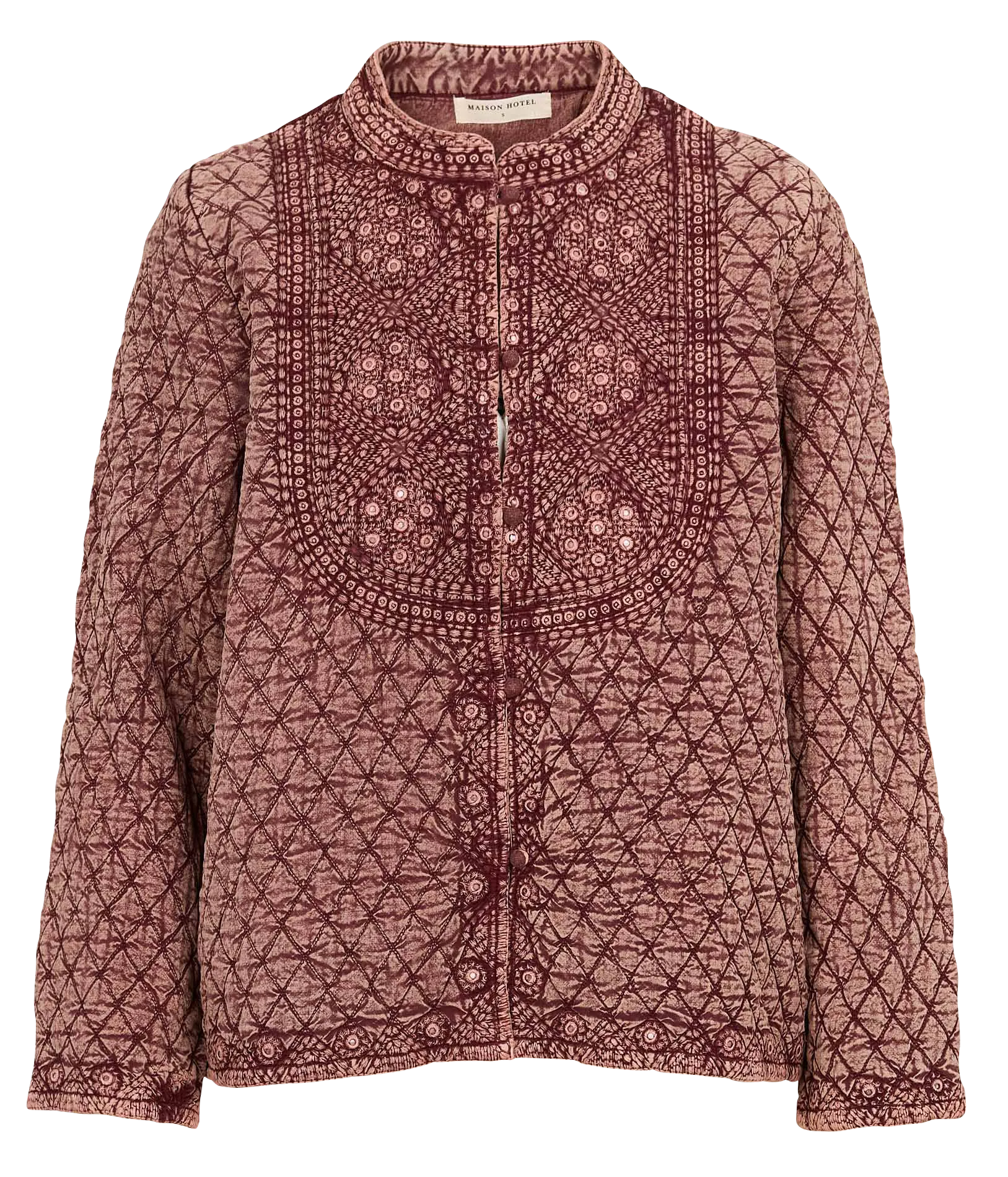 MAISON HOTEL AMRITSAR LOVE CAMILLA  CHAQUETA RECTA DE ALGODóN CON BORDADO EN ROJO