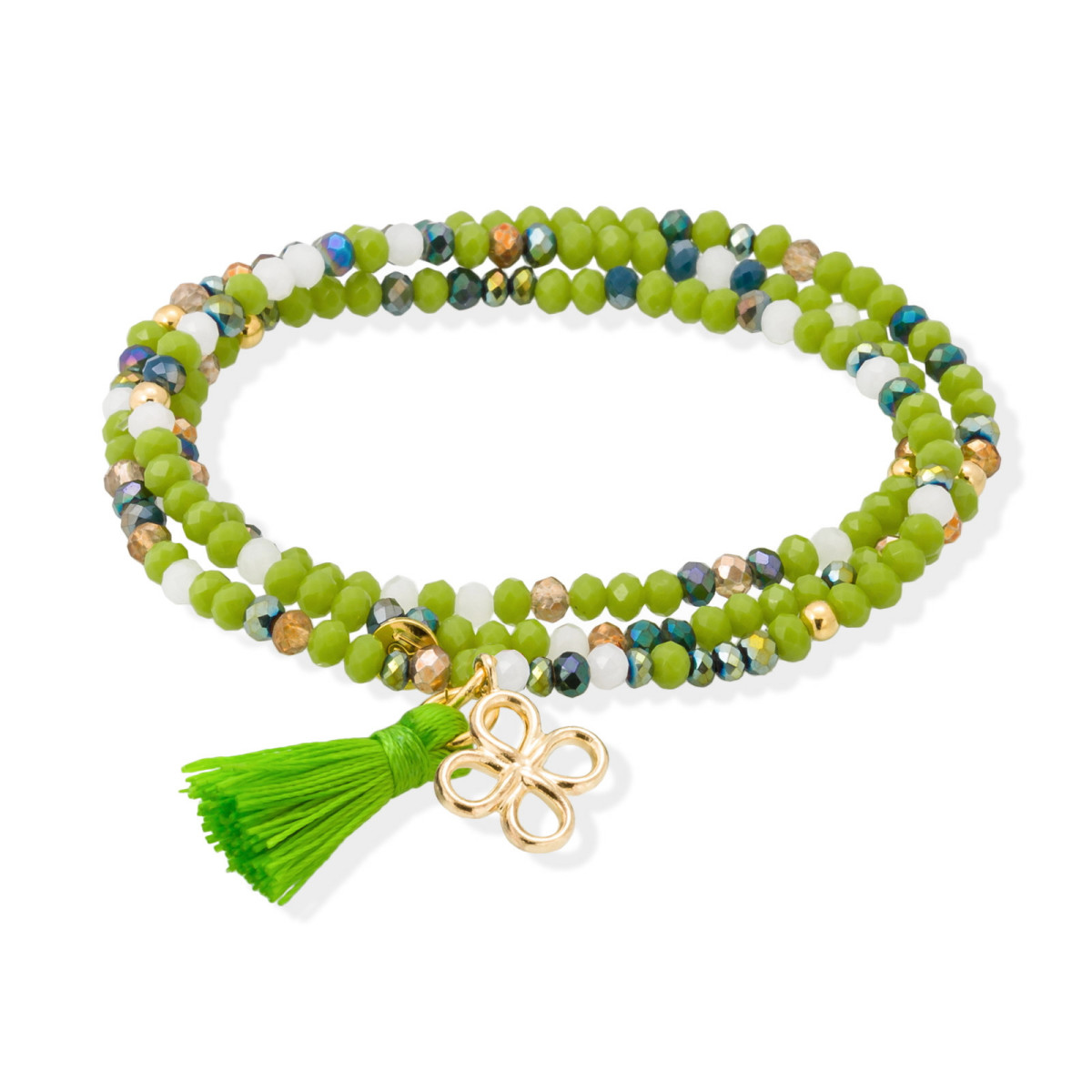 MARINA GARCIA PULSERA ZEN TRéBOL ROSé POMPóN FUCSIA  MARINA GARCÍA