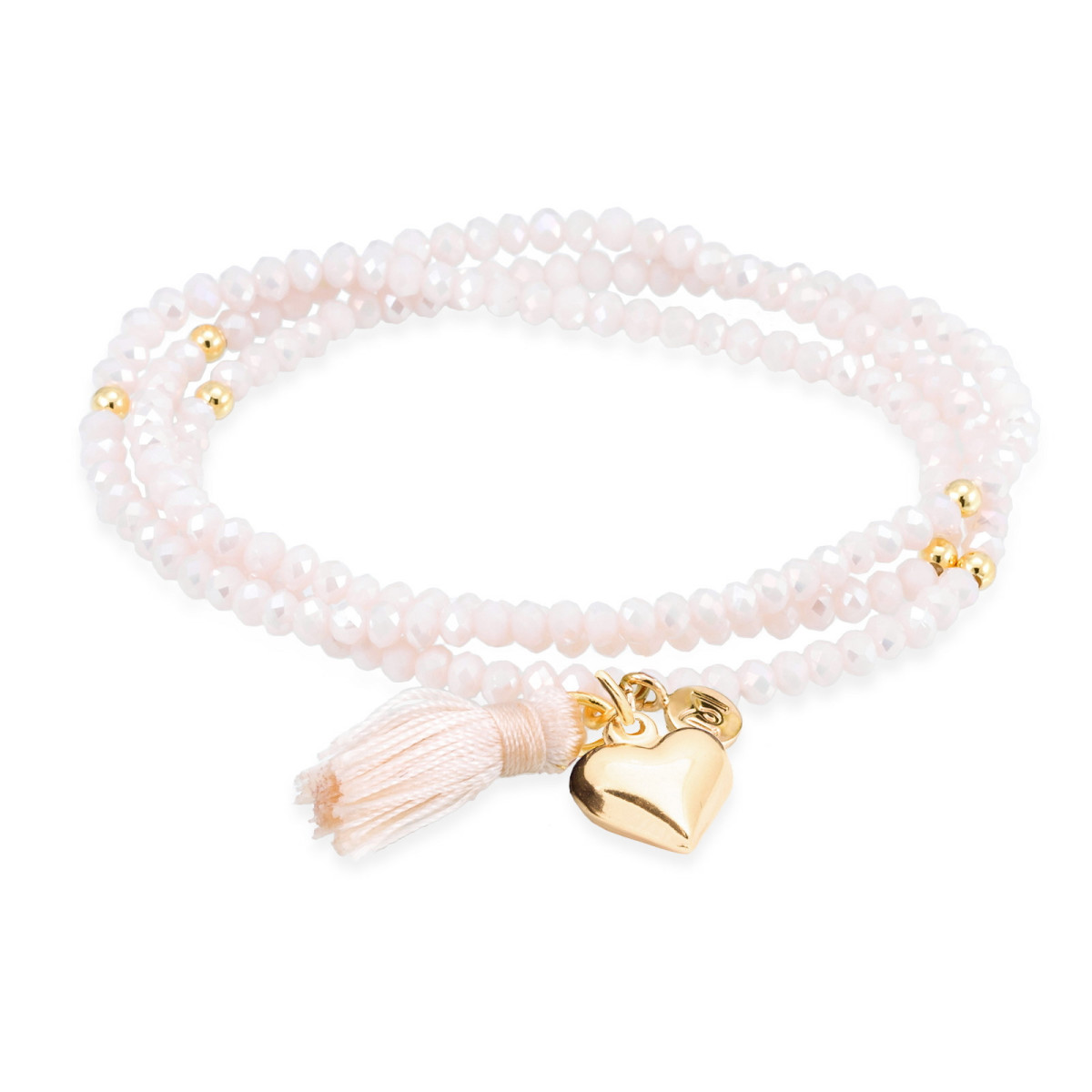 MARINA GARCíA PULSERA ZEN BLANCA CORAZóN DORADO  MARINA GARCÍA