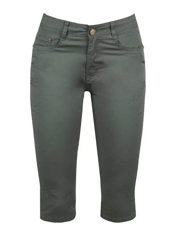 Max & Liu Pantalón capri de algodón para mujer