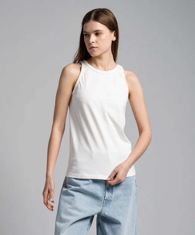 Max Mara Sportmax White EDICOLA top with crystal