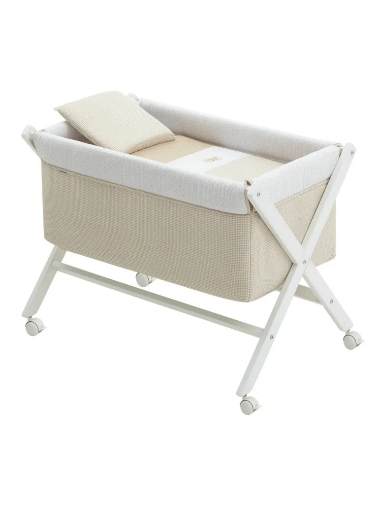MINICUNA TIJERA MADERA VICHY10 BEIGE/BCO 55x87x74 CM