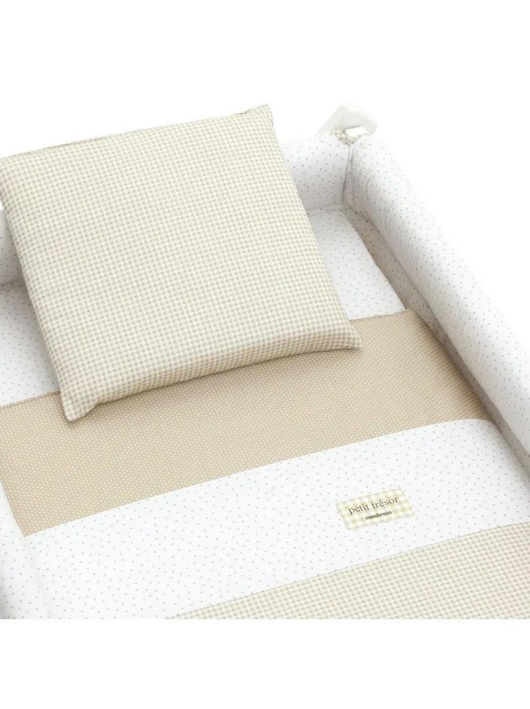 MINICUNA TIJERA MADERA VICHY10 BEIGE/BCO 55x87x74 CM