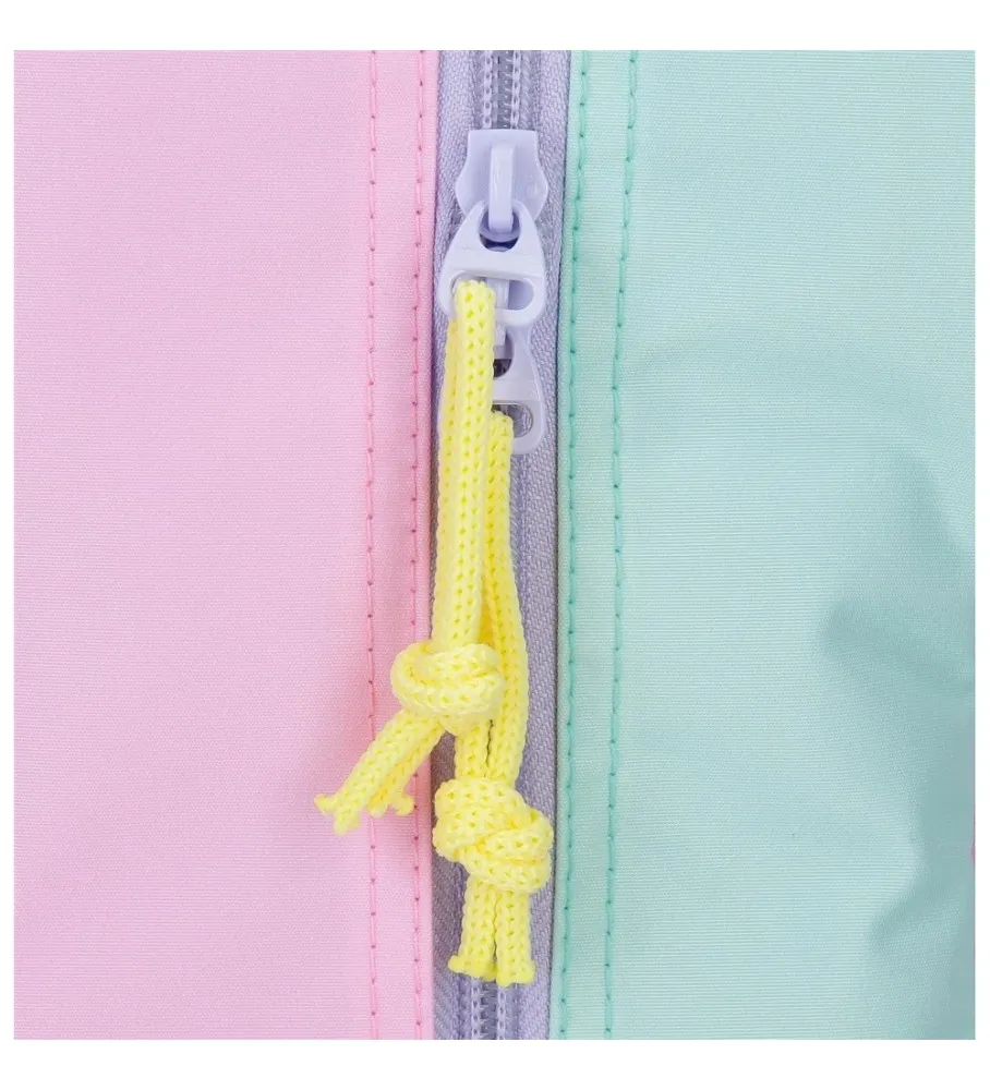 Mochila 42cm My Favourite place con carro turquesa, lila