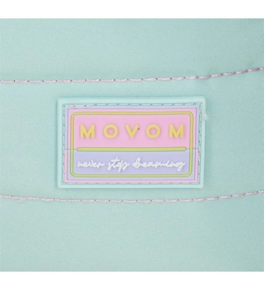 Mochila 42cm My Favourite place con carro turquesa, lila