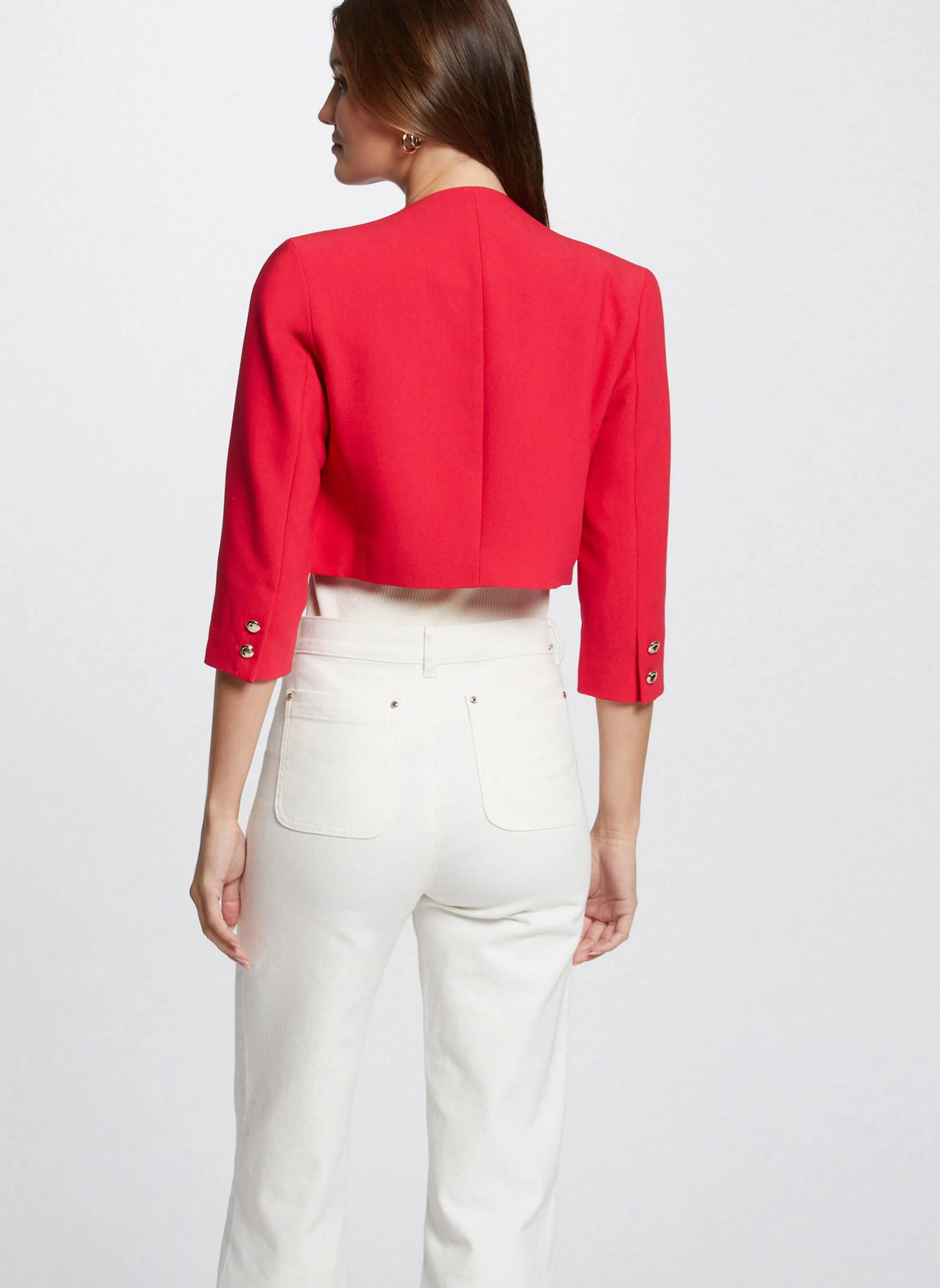 MORGAN VELEO.F  CHAQUETA BOLERO RECTA EN ROJO