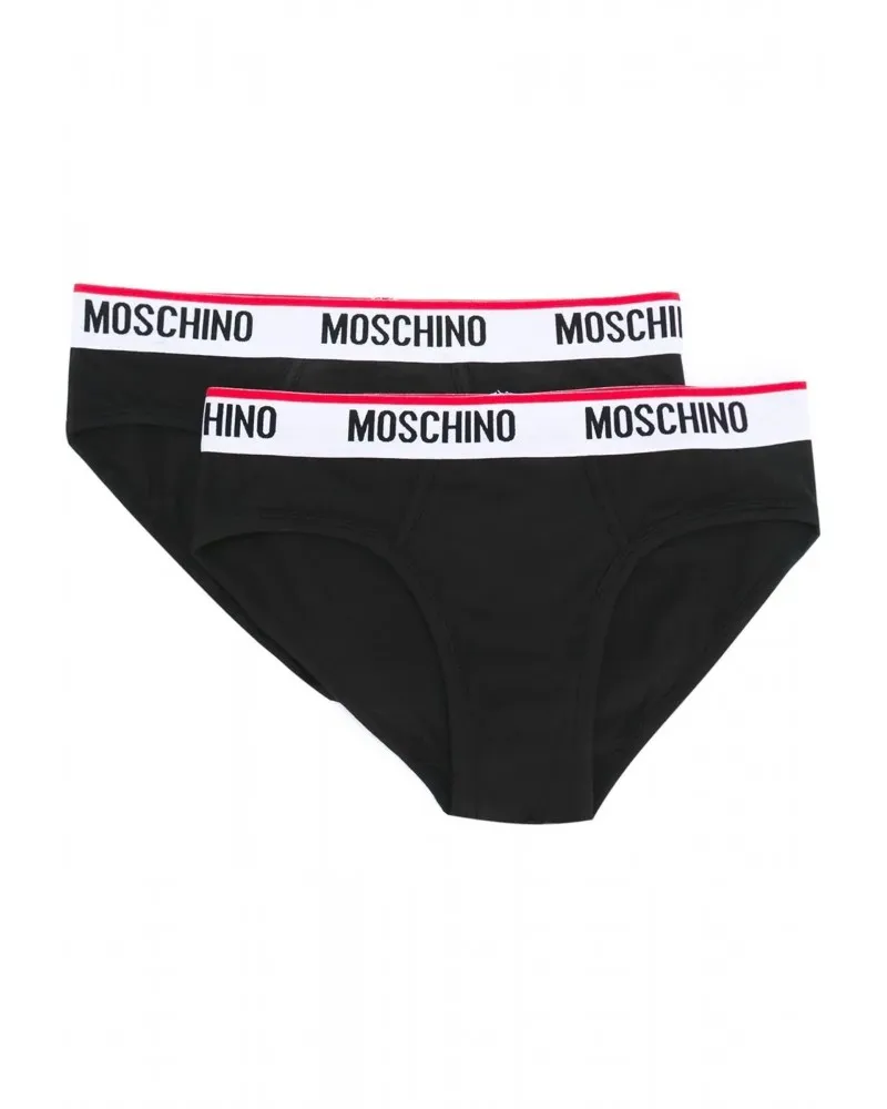 MOSCHINO  PACK 2 SLIPS CON LOGO Y VIVOS EN CONTRASTE