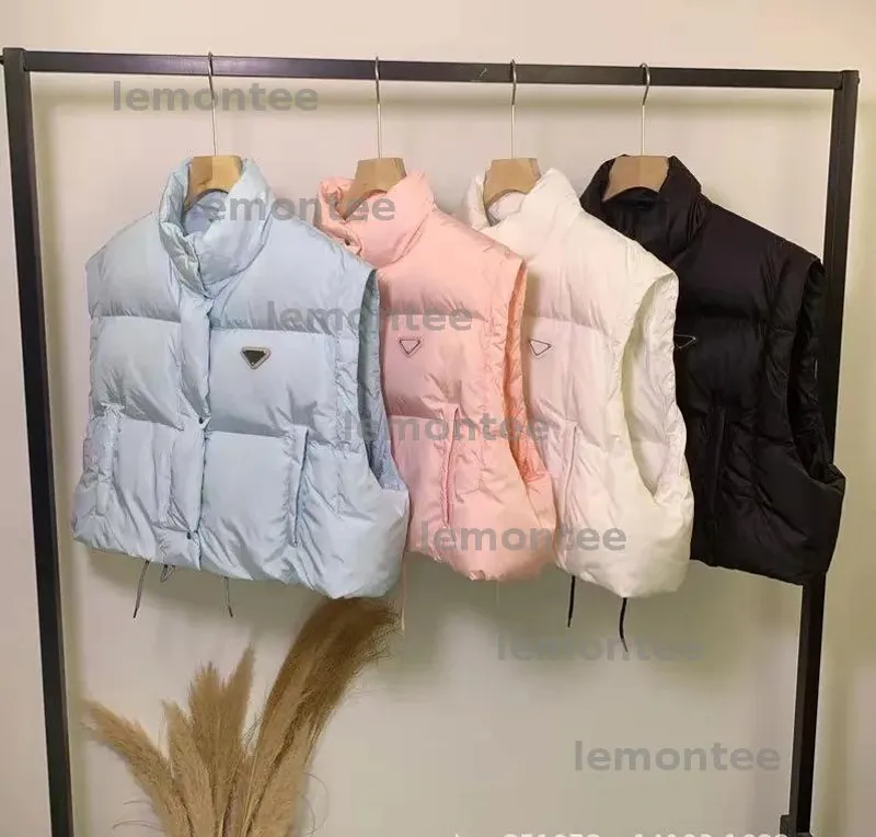 Mujeres de la chaqueta de invierno Triángulo de lujo insignia de ropa de abrigo mangas de diseñador de diseñador desapacitado al
