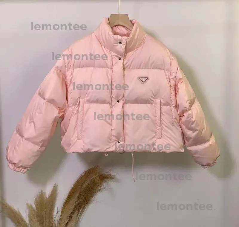 Mujeres de la chaqueta de invierno Triángulo de lujo insignia de ropa de abrigo mangas de diseñador de diseñador desapacitado al