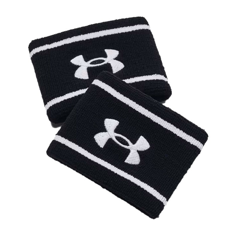 MUÑEQUERAS UA STRIPED PERFORMANCE NEGRAS