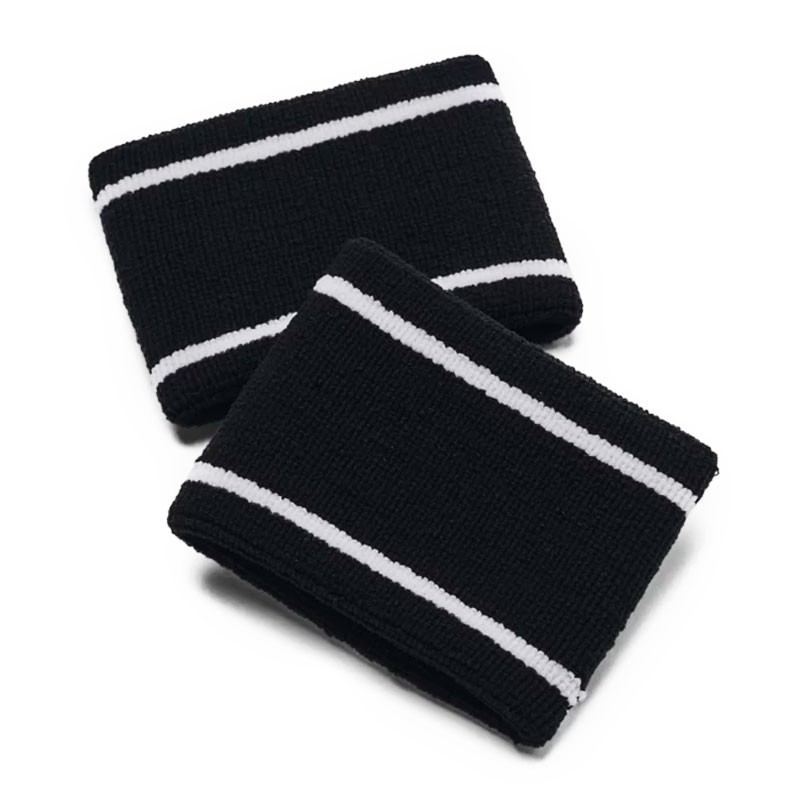 MUÑEQUERAS UA STRIPED PERFORMANCE NEGRAS