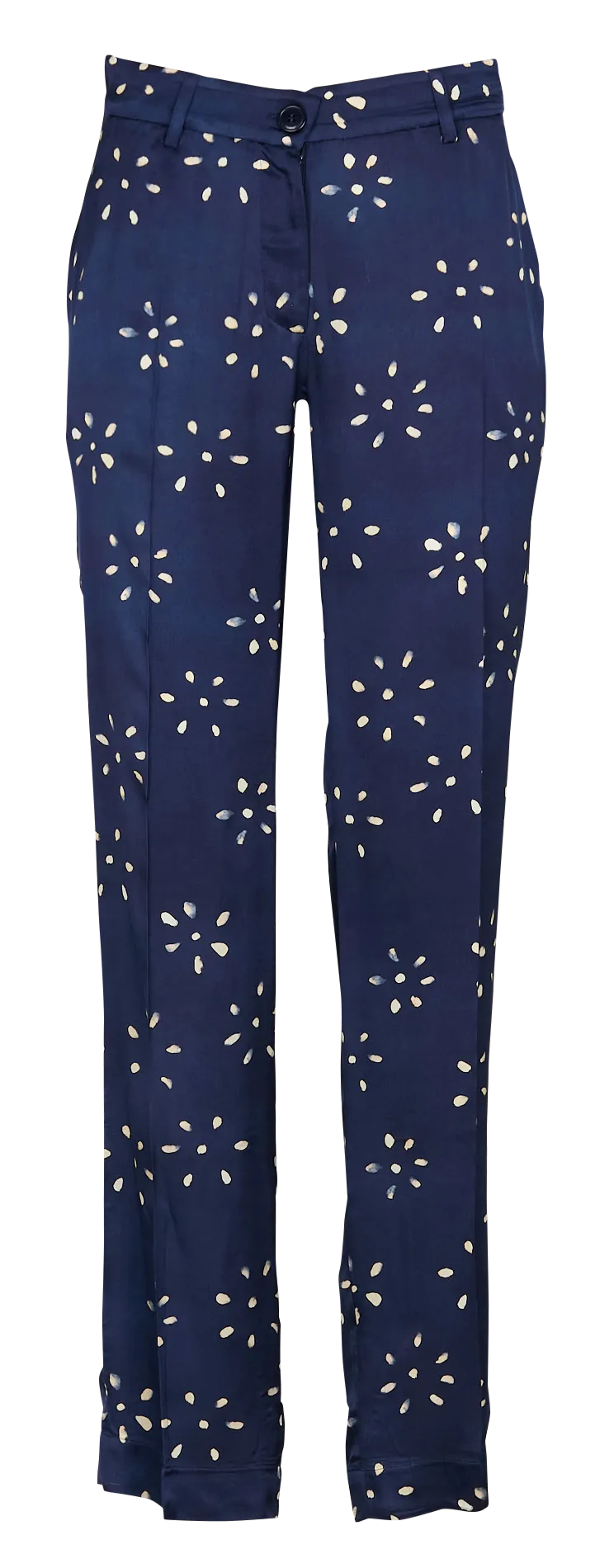 NAIMA  PANTALóN RECTO SATINADO EN AZUL