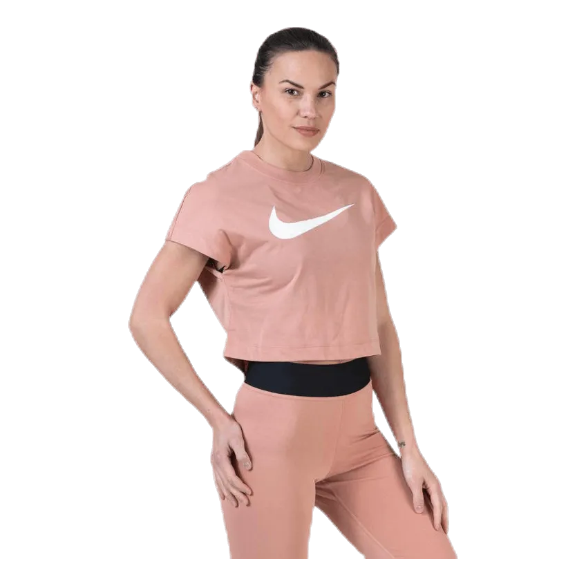 Nike Swoosh SS Crop Top Red
