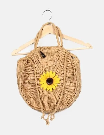 NoName Bolso beige rafia