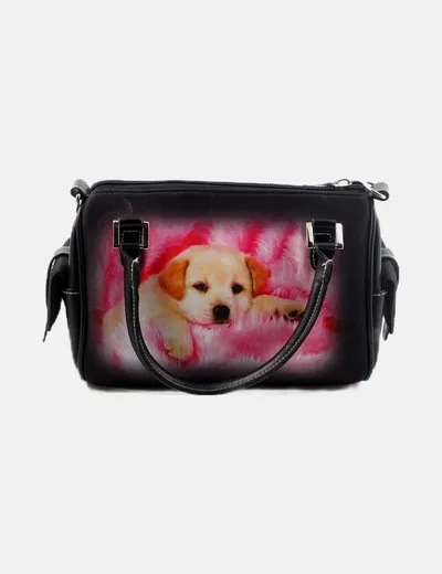 NoName Bolso negro estampado dibujo