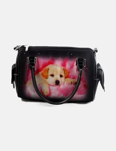 NoName Bolso negro estampado dibujo