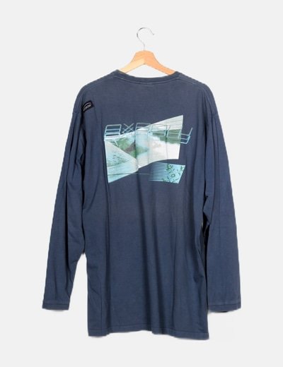 OXBOW Sudadera azul estampado espalda