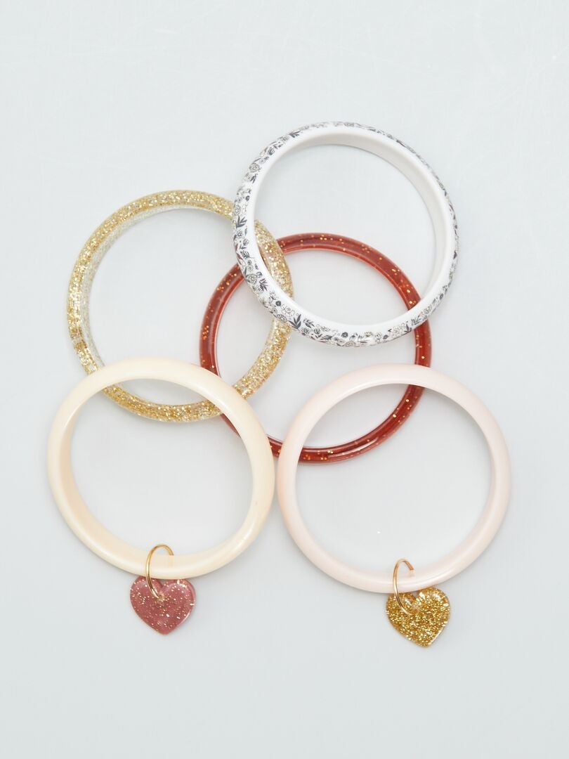 PACK DE 5 PULSERAS  ROSA