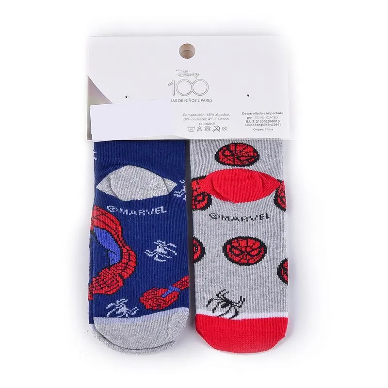PACK DE MEDIAS PARA NIÑO SPIDERMAN X 2 TALLES 19 AL 22