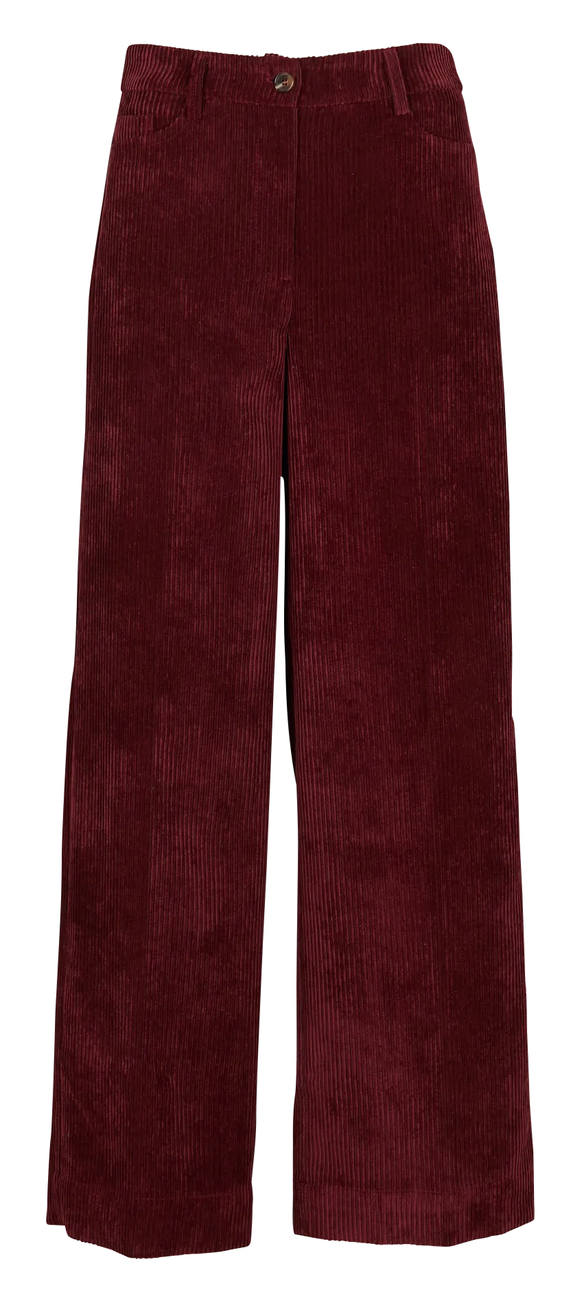 Pantalón ancho de canalé en marron