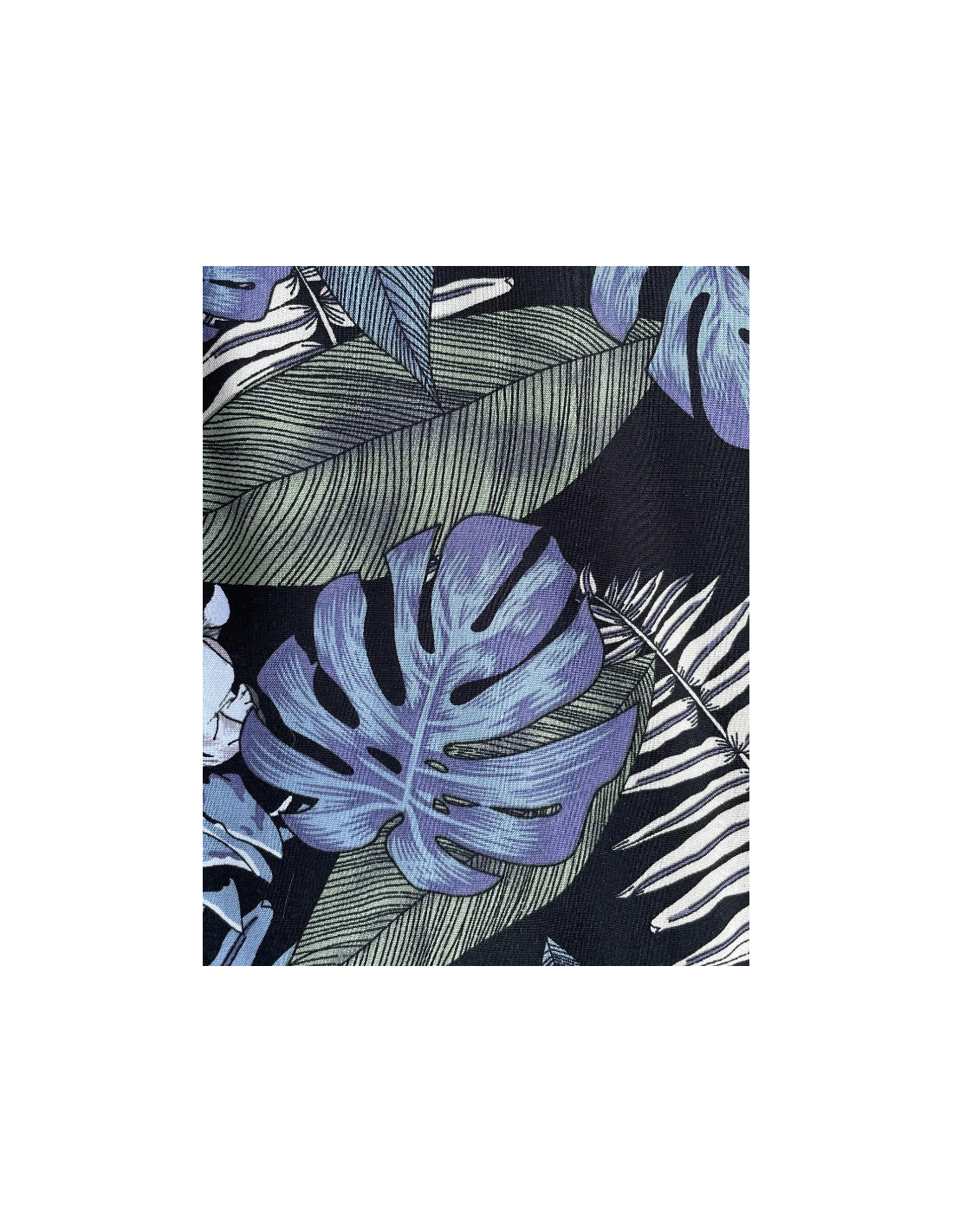 Pantalón Ancho Estampado Tropical Azul