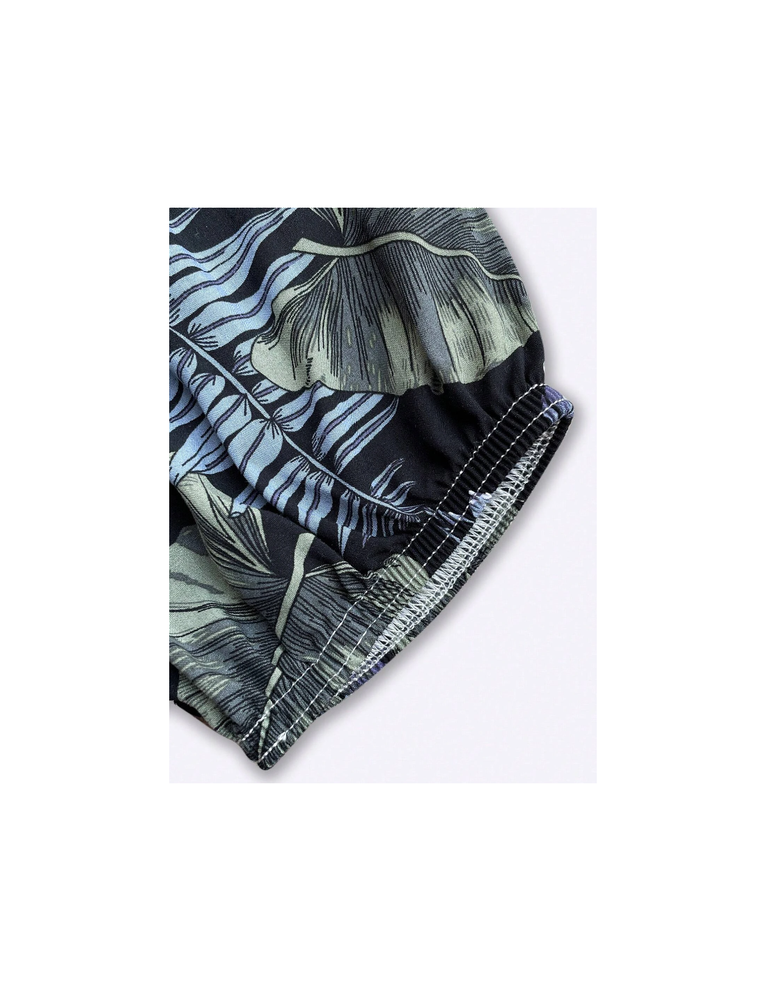 Pantalón Ancho Estampado Tropical Azul