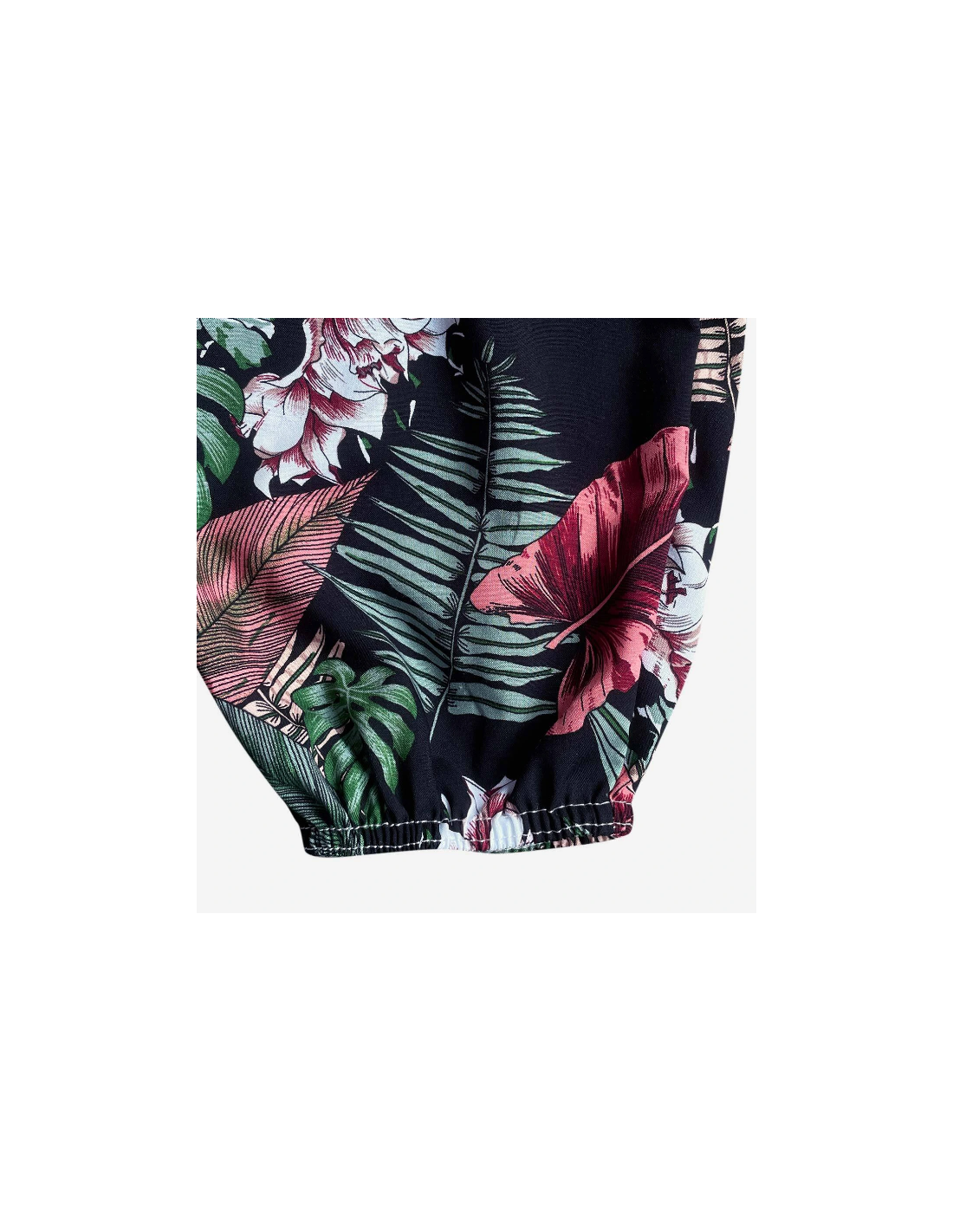 Pantalón Ancho Estampado Tropical Nude