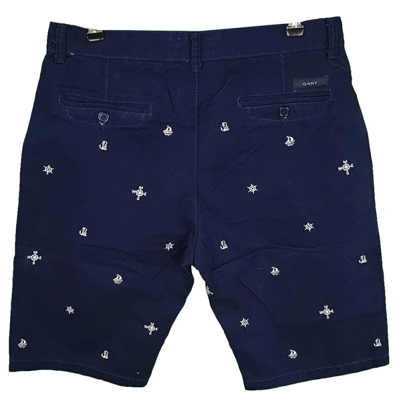 Pantalón Corto de Sarga Gant Hombre Azul Marino Ref.3354