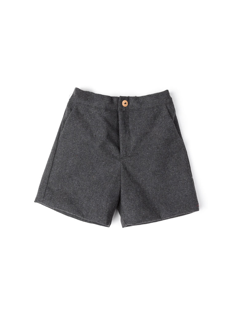 Pantalón corto franela gris