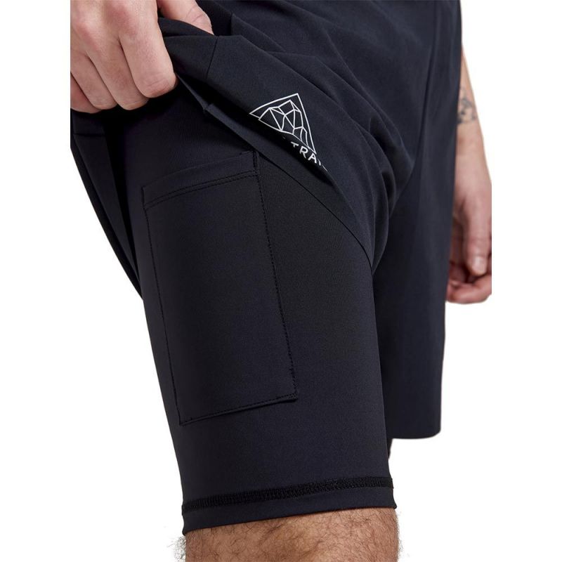 Pantalón corto para hombre Craft PRO TRAIL 2IN1 (Negro)