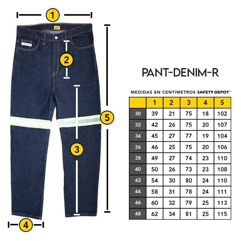 PANTALóN DE MEZCLILLA CON REFLEJANTE MOD. PANTDENIMR MARCA LICA