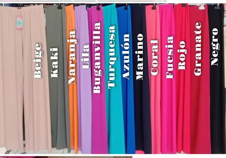 Pantalón Palazzo Liso Mujer Talla Grande