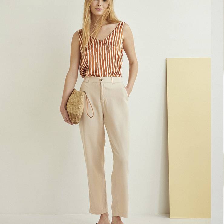 Pantalón Yerse Tencel 38810 Beige