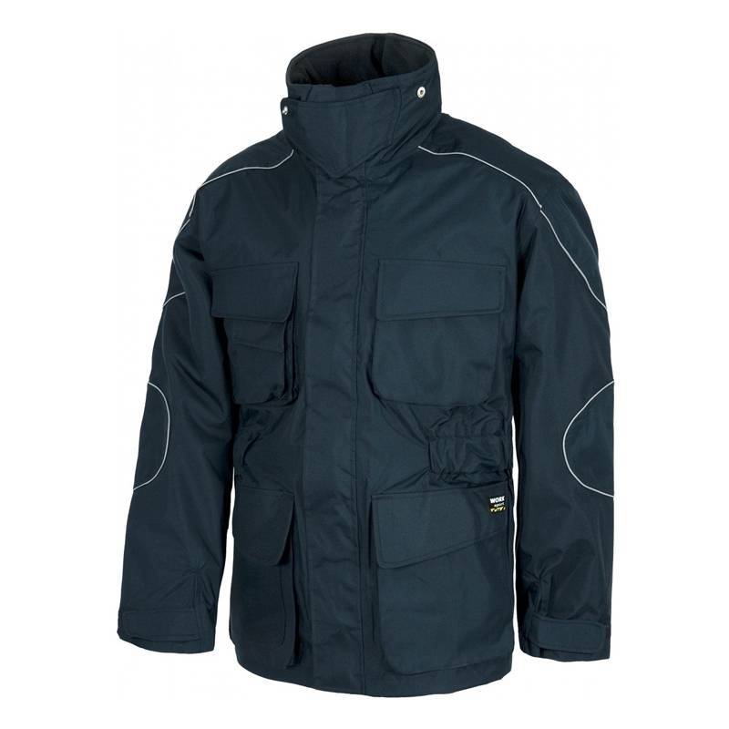 Parka desmontable con forro polar interior y vivos reflectantes. 100% poliéster