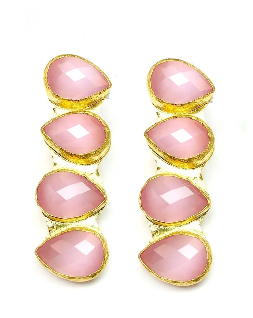 PENDIENTES MUJER LARGOS ROSAS DISEÑOS MODERNOS
