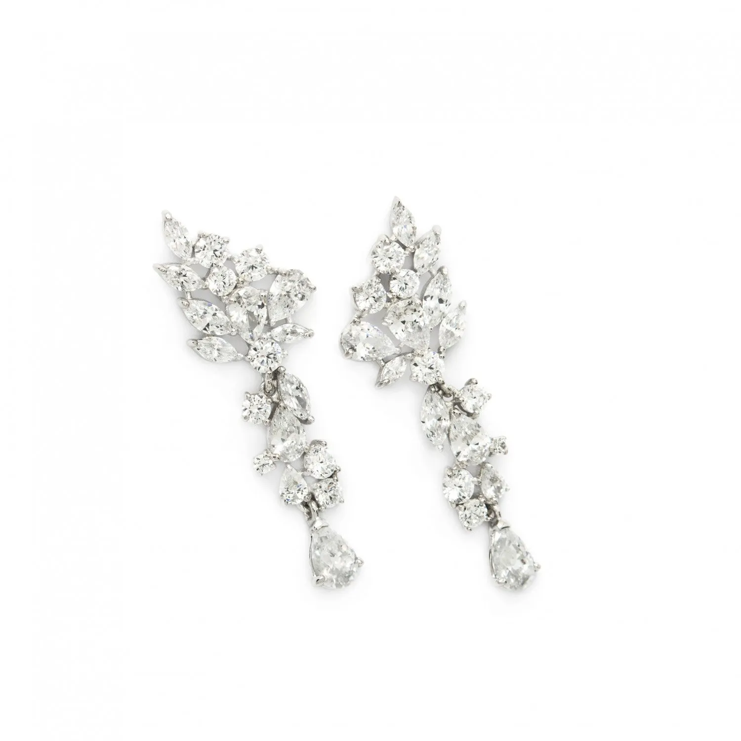 Pendientes novia plata y circonitas con distintas tallas