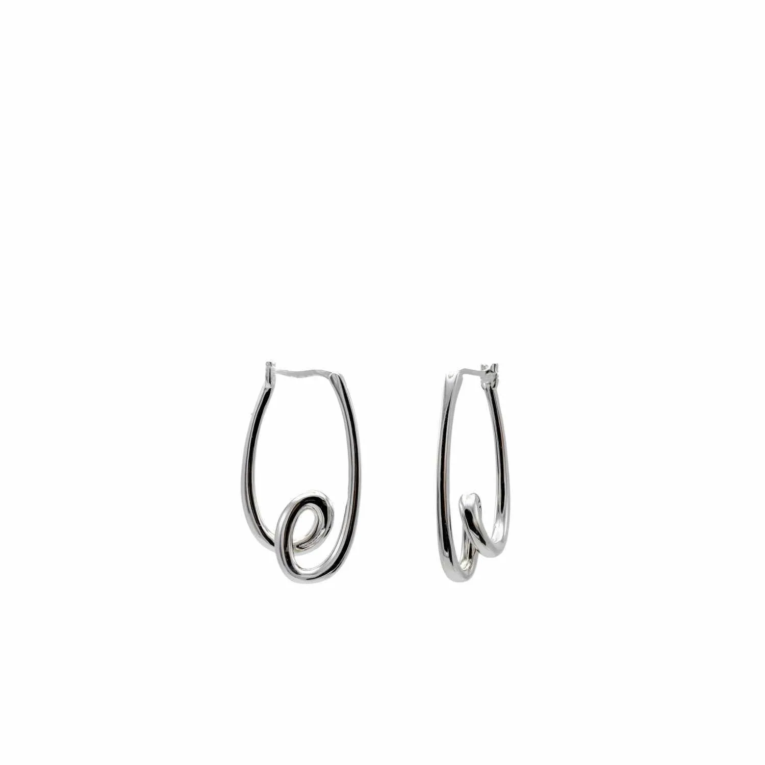 Pendientes originales de plata diseo de tirabuzón