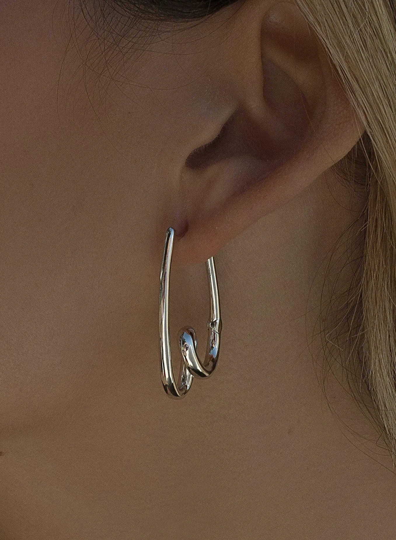 Pendientes originales de plata diseo de tirabuzón